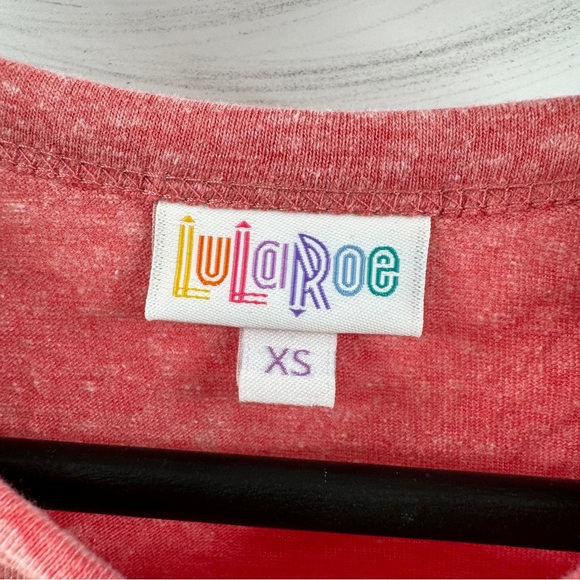 LuLaRoe Randy Long Sleeve Raglan Top Heathered Blue & Pink Size XS - Picture 5 of 8